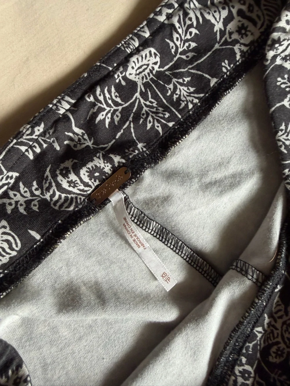 NWT Free People Bell Bottom Flare Pants Boho Festival Printed‎ Jersey Knit XS